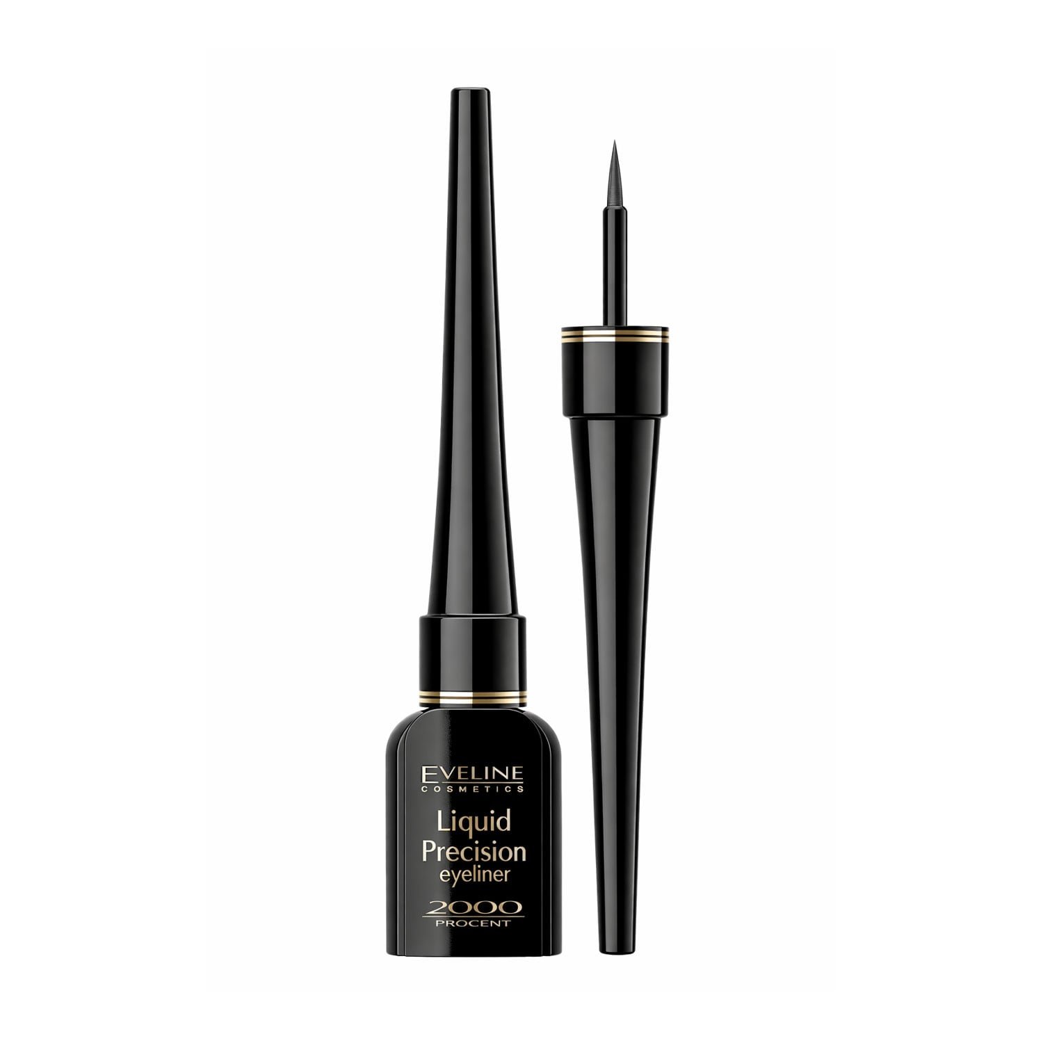 Олександра Водостійка матова підводка для очей Eveline Cosmetics Liquid Precision Eyeliner 2000 Procent Waterproof чорна, 4 мл photo