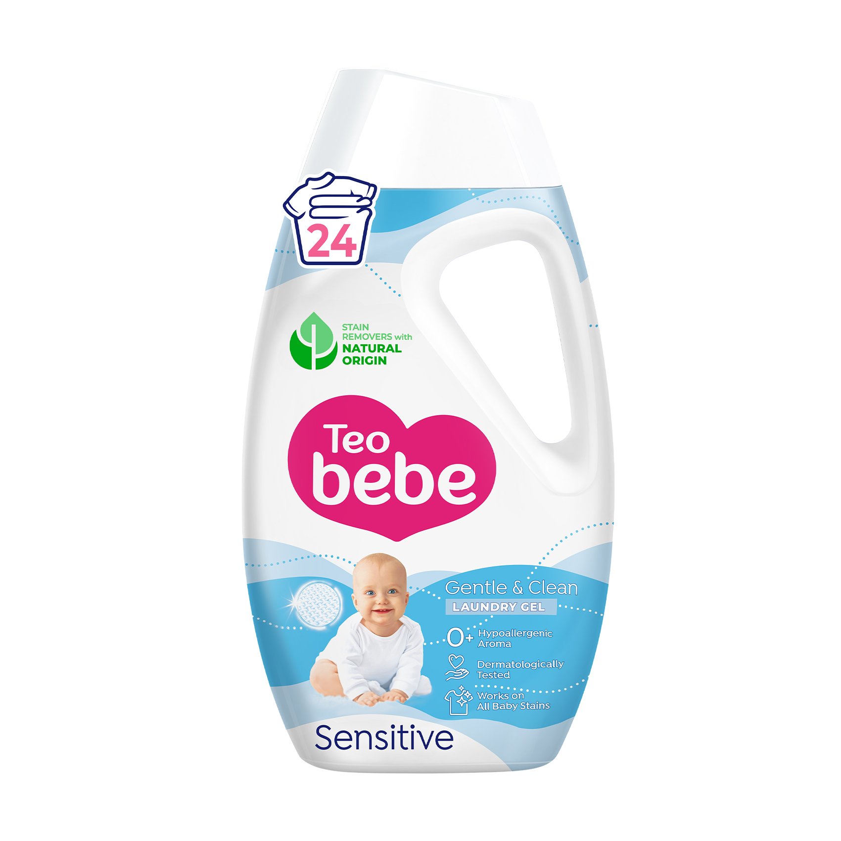 Вікторія Гель для прання Teo Bebe Gentle & Clean Sensitive для дитячих речей, 24 цикли прання, 1.08 л photo