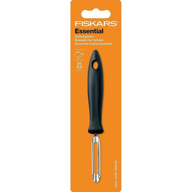 Ніж для чищення овочів з рухливим лезом Fiskars Essential 6 см 1023787 (1072013)