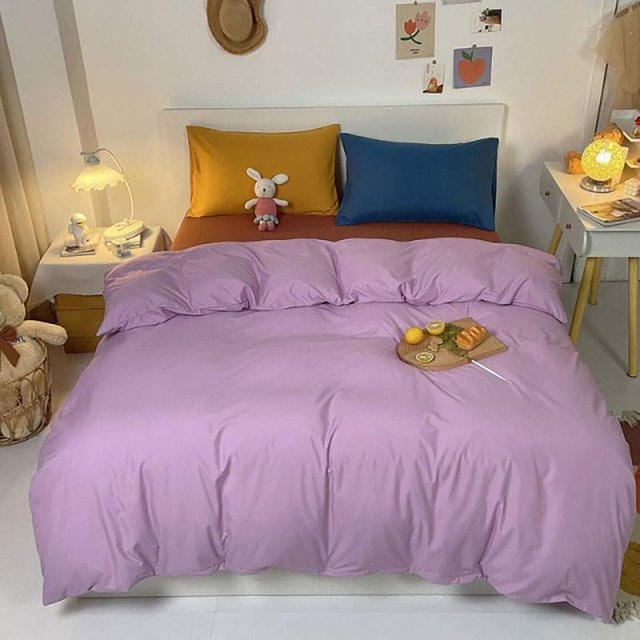 Комплект постільної білизни MERISET 81455111 Сімейний Ранфорс Colorful Бузковий (1141663)