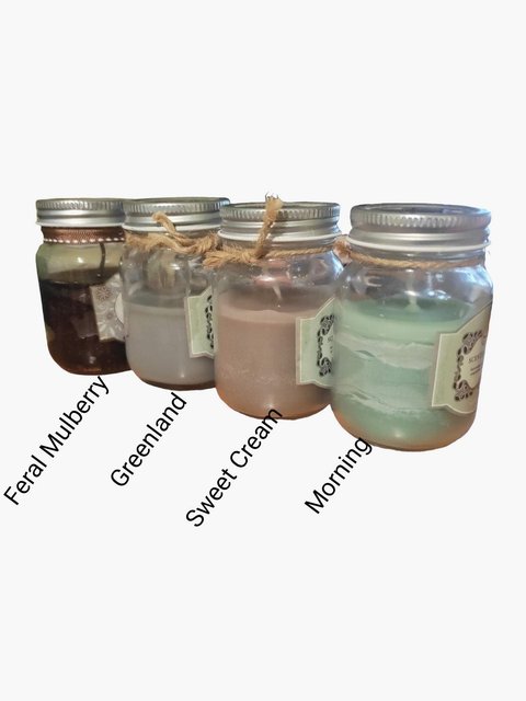 Крафтовые арома свечи Scented Fragrance Candle in Handled Glass Jar, Sweet Cream (2272838)