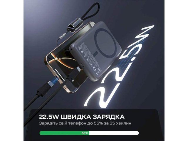 Зовнішній акумулятор (Power Bank) Choetech 10000mAh PD 22.5W Black (B862) (2605142)