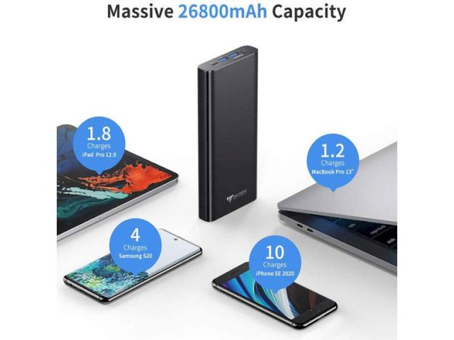Внешний аккумулятор (павербанк) Voltero 26800mAh S25 PD/100W QC/3.0/18W USB-C, USB-Ax2 (8720828063101, 6090525828894) (2605341)