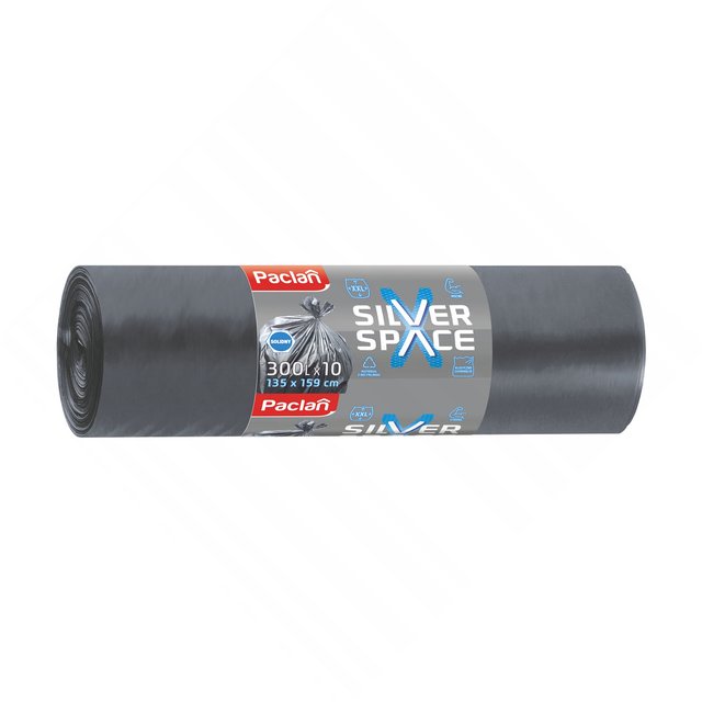 Пакеты для мусора Paclan Silver Space Махі, 300 л, 10 шт
